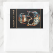 3D Dag van de Dode Schedel, op maat Rechthoekige Sticker (Tas)