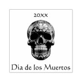 3D Dag van de Dode Schedel, op maat Rubberstempel (Afrduk)