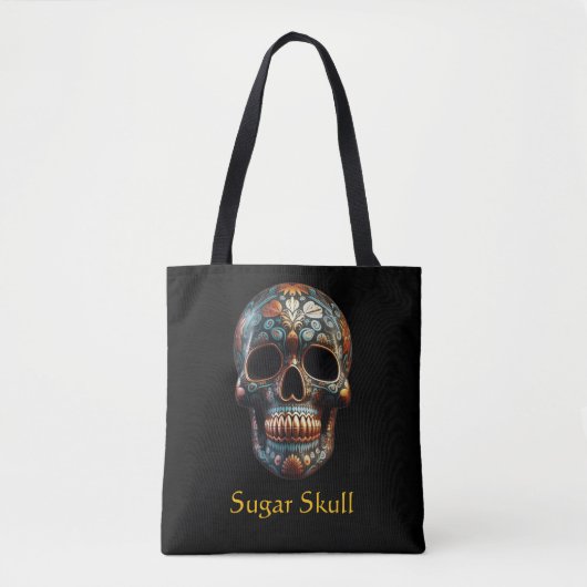 3D Dag van de Dode Schedel, op maat Tote Bag (Voorkant)