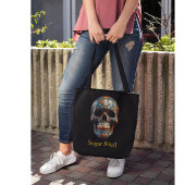 3D Dag van de Dode Schedel, op maat Tote Bag