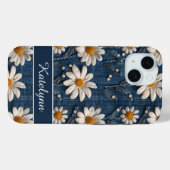 3D Daisy Denim Hoesje voor Telefoon (Achterkant (horizontaal))