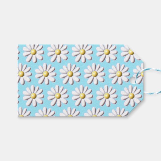 3D Daisy Flower Cadeaulabel (Voorkant (Horizontaal))