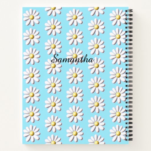 3D Daisy Flower Notitieboek (Achterkant)