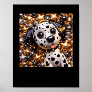3D Dalmatische Hond Sticker Poster
