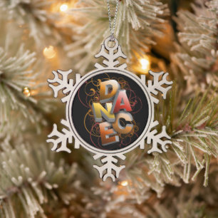 3D Dance (herfst) Snowflake Pewter-kerstormense Tin Sneeuwvlok Ornament