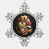 3D Dance (herfst) Snowflake Pewter-kerstormense Tin Sneeuwvlok Ornament (Voorkant)