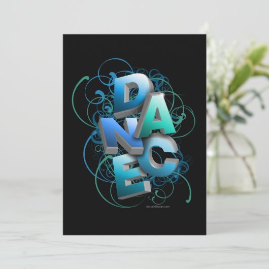 3D Dance (lente) Overweging Uitnodiging (Staand voorkant)