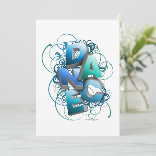 3D Dance (lente) Overweging Uitnodiging (Staand voorkant)