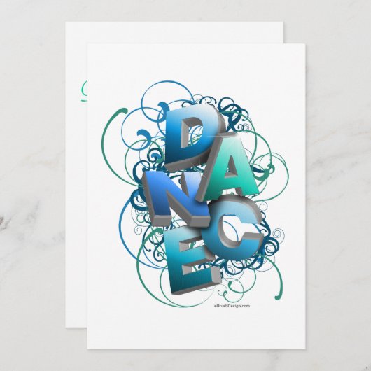 3D Dance (lente) Overweging Uitnodiging (Voorkant / Achterkant)