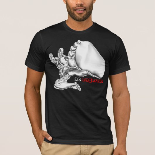 3D Dangerous Chrome Fighter T-Shirt (Voorkant)
