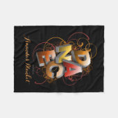 3D Dans (Herfst) | Gepersonaliseerd) Fleece Deken (Voorkant (Horizontaal))