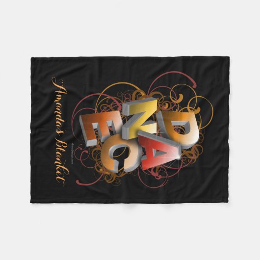 3D Dans (Herfst) | Gepersonaliseerd) Fleece Deken (Voorkant (Horizontaal))