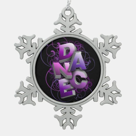 3D Dans (zomer) Tin Sneeuwvlok Ornament (Voorkant)