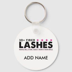 3d de Lashes van de Vezel Gepersonaliseerde Sleute Sleutelhanger