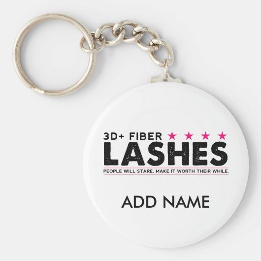 3d de Lashes van de Vezel Gepersonaliseerde Sleute Sleutelhanger (Voorkant)