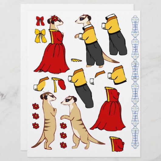 3D-decoupage - Meerkat-liefhebbers (Voorkant / Achterkant)
