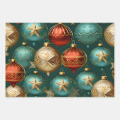 3D Delight Kerst Ornamenten Inpakpapier Vel (Voorkant 3)