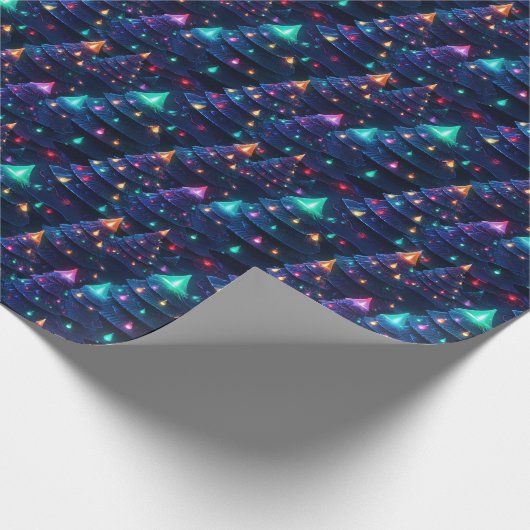 3D Delight Kerstboom & Lichten Cadeaupapier (Hoek)