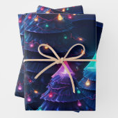 3D Delight Kerstboom & Lichten Inpakpapier Vel (In situ)