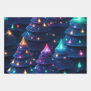 3D Delight Kerstboom & Lichten Inpakpapier Vel