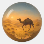 3D Desert Camel Glass Sphere Sticker (Voorkant)