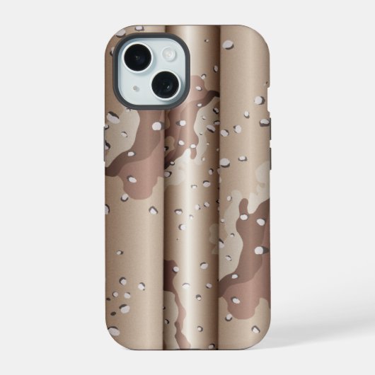 3D Desert Camo iPhone 15 Case (Achterkant)