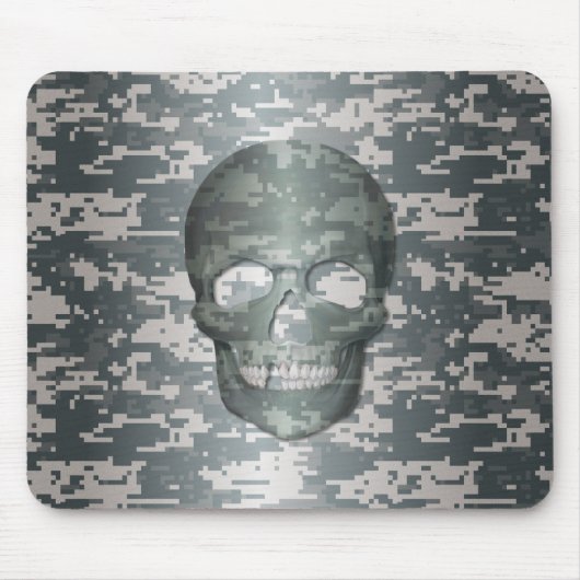 3D Digital Camo Skull Muismat (Voorkant)