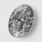 3D Digital Camo Skull Ronde Klok (Hoek)