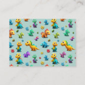 3d Dino dinosaurus baby shower boeken voor baby Informatiekaartje (Achterkant)