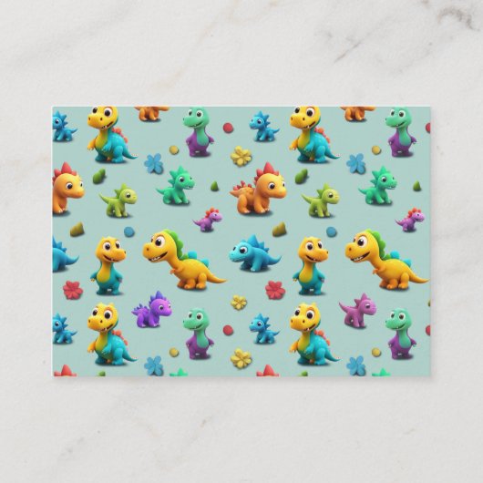 3d Dino dinosaurus baby shower boeken voor baby Informatiekaartje (Achterkant)