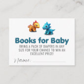 3d Dino dinosaurus baby shower boeken voor baby Informatiekaartje (Voorkant)