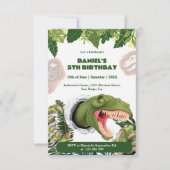 3D Dinosaur Birthday Kaart (Voorkant)