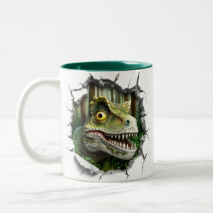3D Dinosaur Hot Cocoa Kinder Tweekleurige Koffiemok