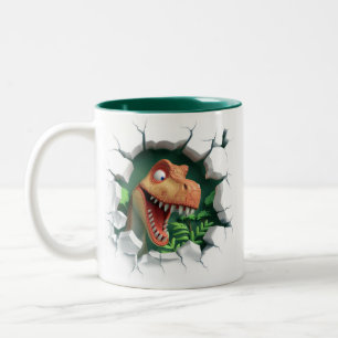 3D Dinosaur Hot Cocoa Kinder Tweekleurige Koffiemok