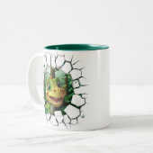 3D Dinosaur Hot Cocoa Kinder Tweekleurige Koffiemok (Voorkant links)