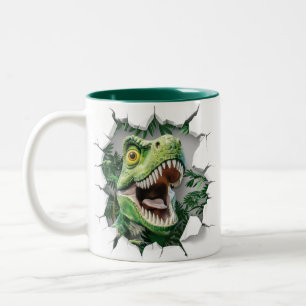 3D Dinosaur Hot Cocoa Kinder Tweekleurige Koffiemok