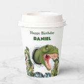 3D Dinosaur Verjaardag Papieren Bekers (Achterkant)
