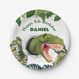 3D Dinosaur Verjaardag Papieren Bordje