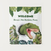 3D Dinosaur Verjaardag Wandkleed (Voorkant)