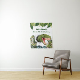 3D Dinosaur Verjaardag Wandkleed