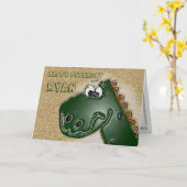 3D Dinosaurus Verjaardag Kaart (Gele Bloem)