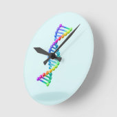 3D DNA dubbele helix ona blauwe achtergrond Ronde Klok (Hoek)