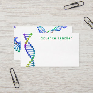 3D DNA dubbele helix wetenschapsleraar Visitekaartje