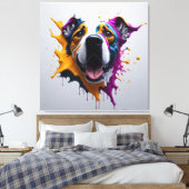 3D Dog incredibly realistic, PREMIUM CANVAS PRINT (Insitu (Slaapkamer))