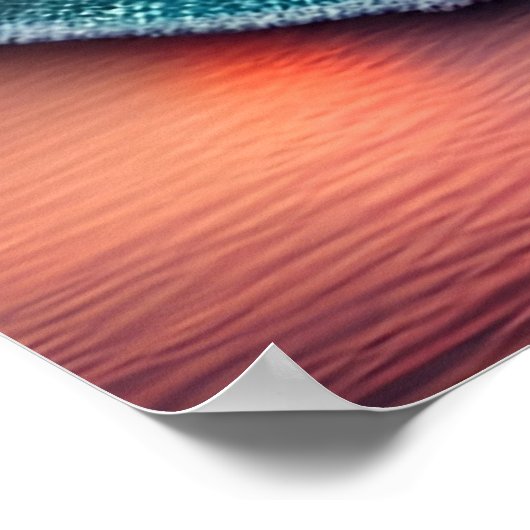 3D Dolfijnen Ocean Sunset Tropical Beach Vibe Poster (Hoek)