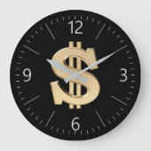 3D-dollarteken Grote Klok (Voorkant)