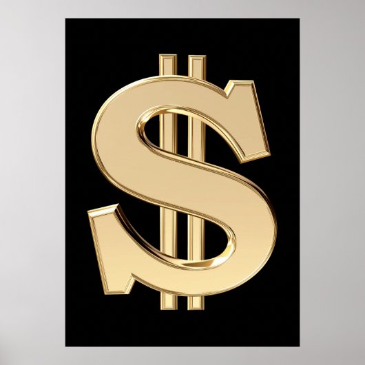 3D-dollarteken Poster (Voorkant)