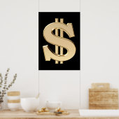 3D-dollarteken Poster (Keuken)