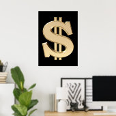 3D-dollarteken Poster (Thuiskantoor)