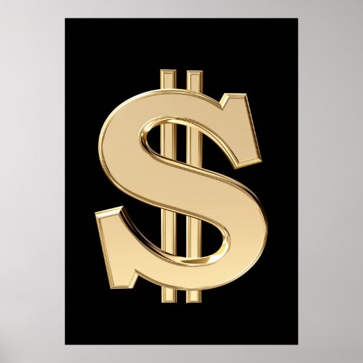 3D-dollarteken Poster (Voorkant)